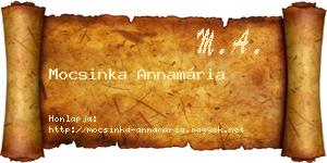 Mocsinka Annamária névjegykártya